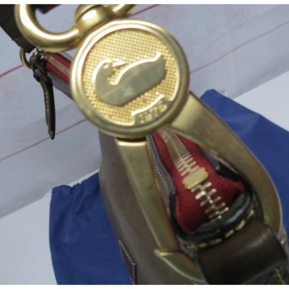 Dooney & Bourke Florentine Leather Large Cassidy Hobo Shoulder Bag Brown/Gray - Picture 10 of 15